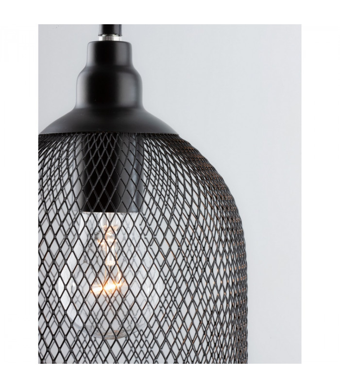 Neva 15cm Dome Pendant Ceiling Light Black Metal Black LED E27-6