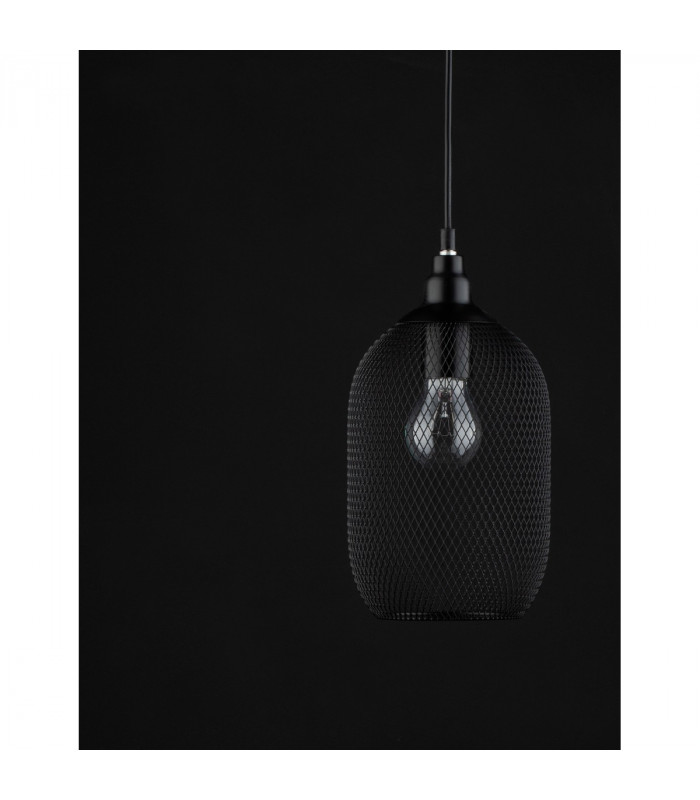 Neva 15cm Dome Pendant Ceiling Light Black Metal Black LED E27-8