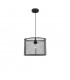 Net Cylindrical Pendant Ceiling Light Black Aluminium Black Fabric Wire LED E27-1
