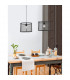 Net Cylindrical Pendant Ceiling Light Black Aluminium Black Fabric Wire LED E27-2