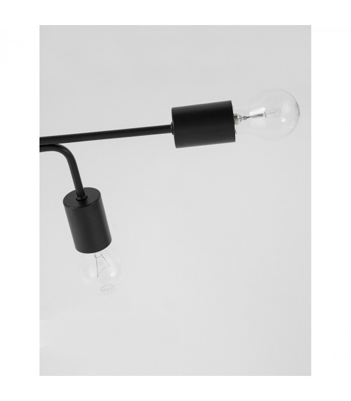Granso 6 Light Multi Arm Semi Flush Ceiling Lamp Sandy Black Metal LED E27-5