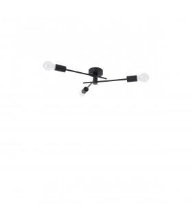 Granso 3 Light Multi Arm Semi Flush Ceiling Lamp Sandy Black Metal LED E27 3x12-1
