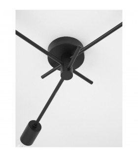 Granso 3 Light Multi Arm Semi Flush Ceiling Lamp Sandy Black Metal LED E27 3x12-2