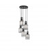 Carter 5 Light Cluster Pendant Ceiling Light Black Aluminium Crystal LED E27-1