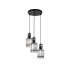 Carter 3 Light Cluster Pendant Ceiling Light Black Aluminium Crystal LED E27-1