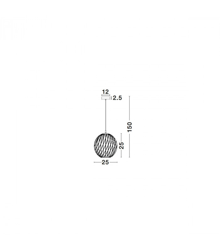 Eriberto 25cm Wire Frame Pendant Ceiling Light Rust Copper Metal LED E27-3