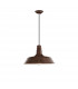 Osteria Dome Pendant Ceiling Light Rust Steel Outside Rust Inside Black Fabric Wire LED E27-1