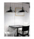 Osteria Dome Pendant Ceiling Light Shining Black Steel Outside Matt White Inside LED E27-2
