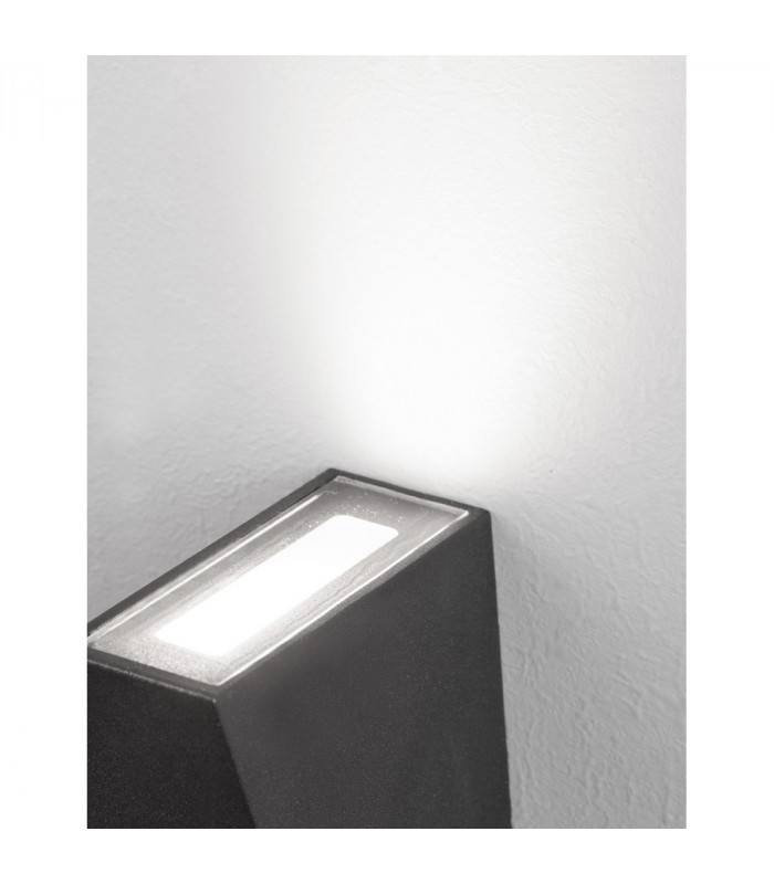 Miley Outdoor Up Down Wall Lamp Sandy Black Aluminium Glass LED 6W 397Lm 3000K IP54-6