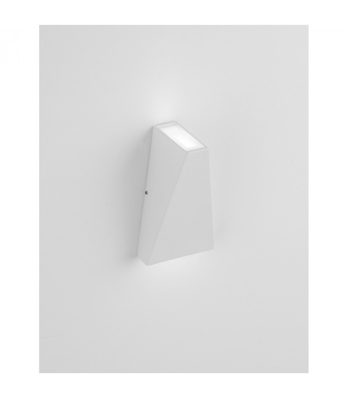 Miley Outdoor Up Down Wall Lamp Sandy White Aluminium Glass LED 6W 397Lm 3000K IP54-4