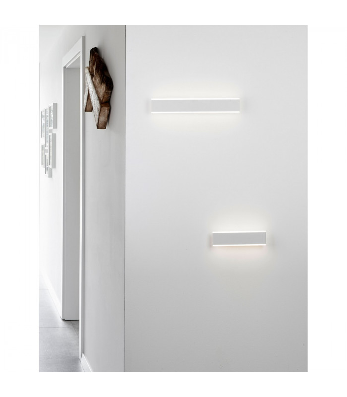 Line 2 Light Integrated LED Wall Lamp Sandy White Aluminium LED 2x8W 1056Lm 3000K-2