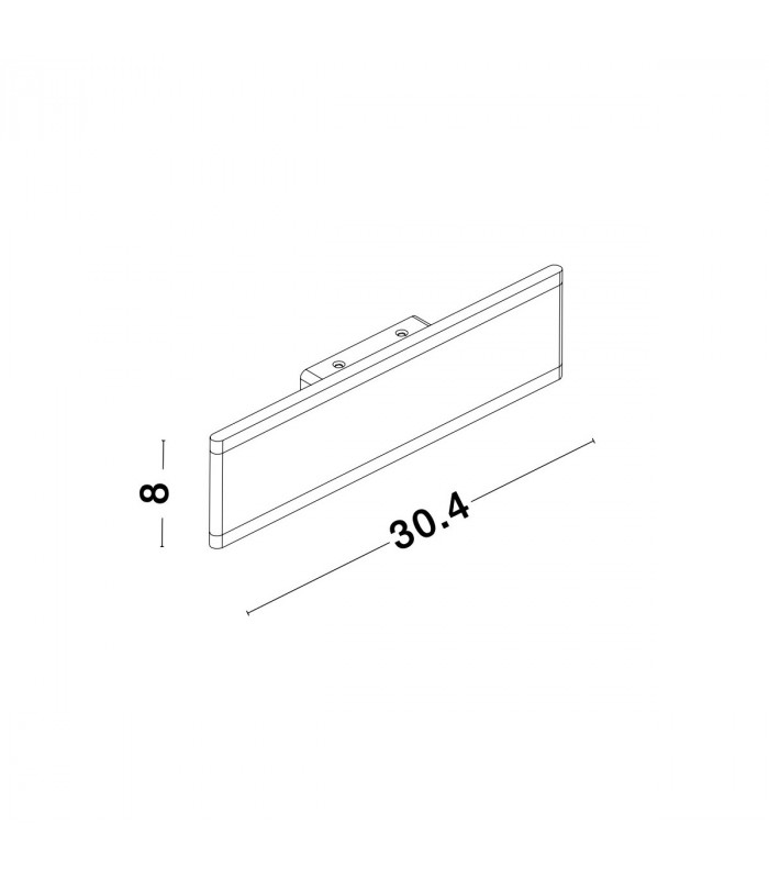 Line 2 Light Integrated LED Wall Lamp Sandy White Aluminium LED 2x8W 1056Lm 3000K-6