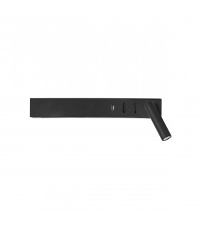 Vida Right Reading Light Sandy Black Metal Adjustable - Switched USB Charger LED 3000K Backlight 5W 350Lm Reader 1x3W 210Lm-1