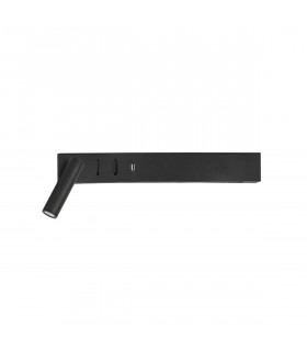Vida Left Reading Light Sandy Black Metal Adjustable - Switched USB Charger LED 3000K Backlight 5W 350Lm Reader 1x3W 210Lm-1
