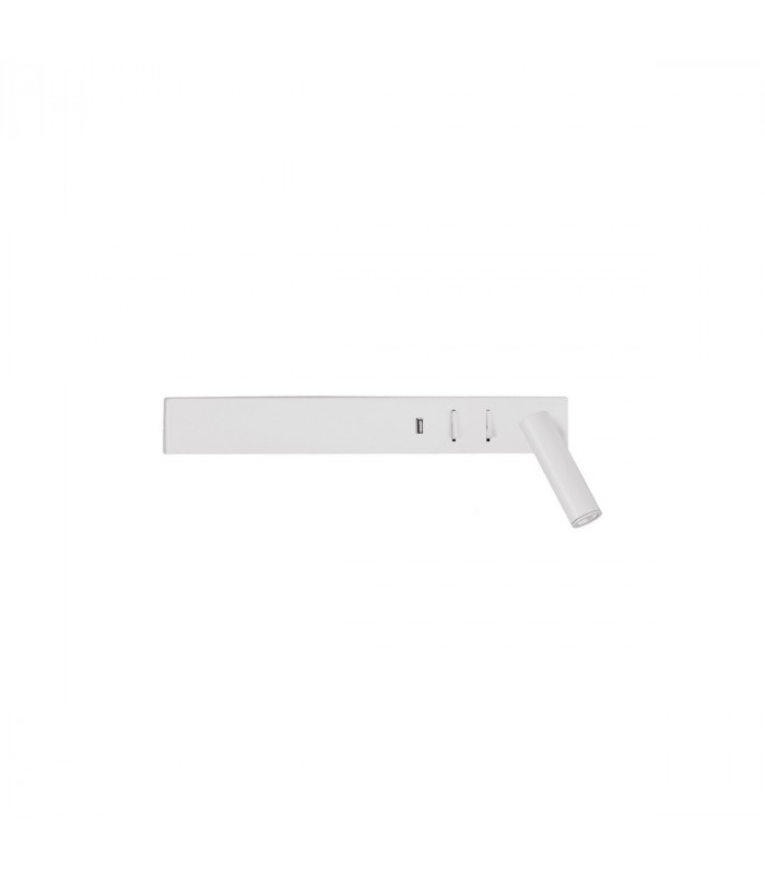 Vida Right Reading Light Sandy White Metal Adjustable - Switched USB Charger LED 3000K Backlight 5W 350Lm Reader 1x3W 210Lm-1