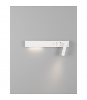 Vida Right Reading Light Sandy White Metal Adjustable - Switched USB Charger LED 3000K Backlight 5W 350Lm Reader 1x3W 210Lm-2