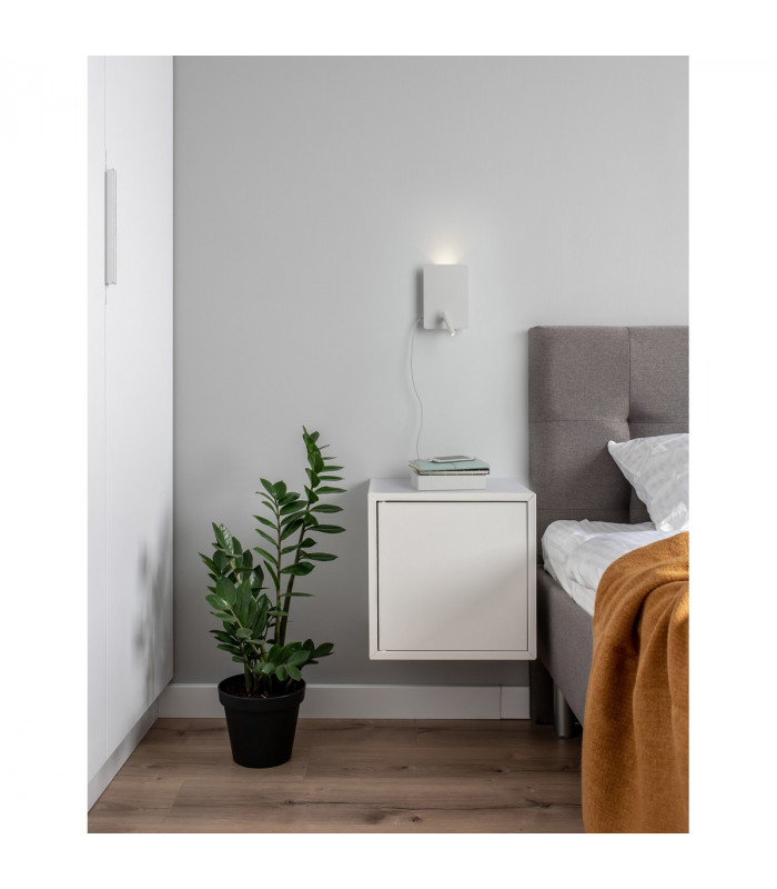 Zen Reading Light Sandy White Steel Aluminium Switched - USB Charger LED 5W + 1x3W 3000K 400Lm + 150Lm-2