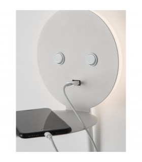 Eclip Reading Light White Aluminium Adjustable Switched USB Charger LED 3000K Backlight 6W 310Lm Reader 3W 210Lm-2