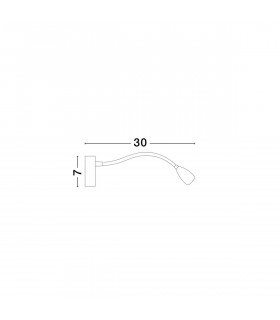 Flex Reading Light Chrome Aluminium Adjustable Switched LED 3W 190Lm 3000K-2