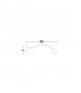 Flex Reading Light Sandy White Aluminium Adjustable Switched LED 3W 190Lm 3000K-2