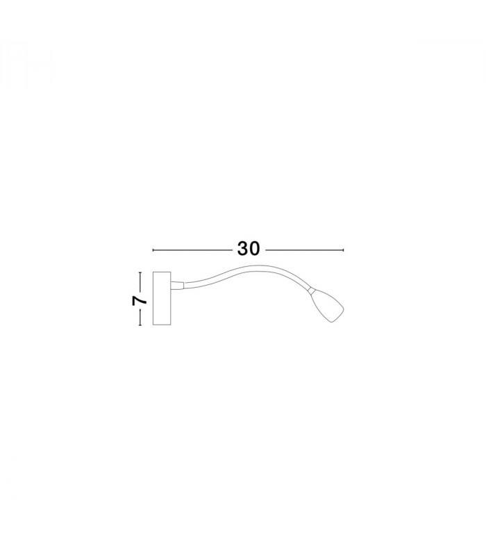 Flex Reading Light Sandy White Aluminium Adjustable Switched LED 3W 190Lm 3000K-2