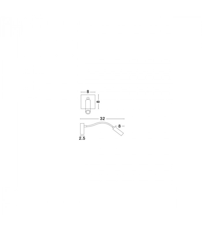 Madison Reading Light Sand White Aluminium LED 3W 3200K-3