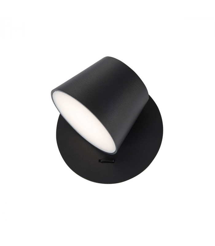Amadeo Single Spotlight Black Aluminium Adjustable Switched LED 6W 528Lm 3000K-1