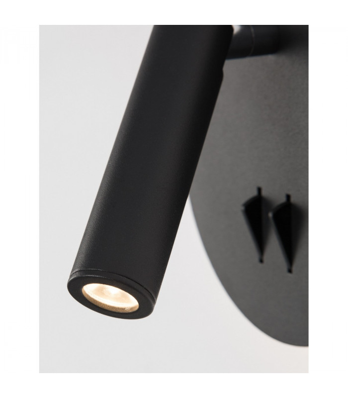 Penor Reading Light Sandy Black Steel Aluminium Acrylic Switched LED 9W 780Lm 3000K-6