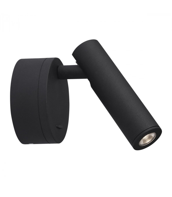 Clip Reading Light Sandy Black Aluminium LED Philips 3W Switched 190Lm 3000K-1