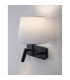 Flex Reading Light White Fabric Shade Sandy Black Aluminium Adjustable - Switched LED 3W 210Lm 3000K LED E27-5