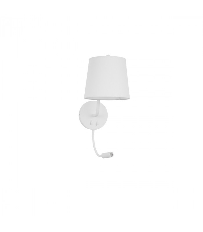 Sage Reading Light White Aluminium White Fabric Shade Switched LED E27 LED 1x3W 190Lm 220 Volt-1