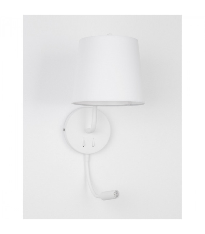 Sage Reading Light White Aluminium White Fabric Shade Switched LED E27 LED 1x3W 190Lm 220 Volt-3