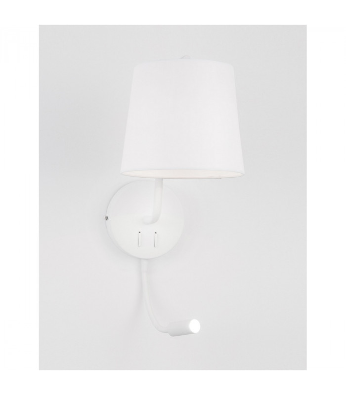 Sage Reading Light White Aluminium White Fabric Shade Switched LED E27 LED 1x3W 190Lm 220 Volt-4