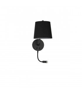 Sage Reading Light Black Aluminium Black Fabric Shade Switched LED E27 LED 1x3W 190Lm 220 Volt-1