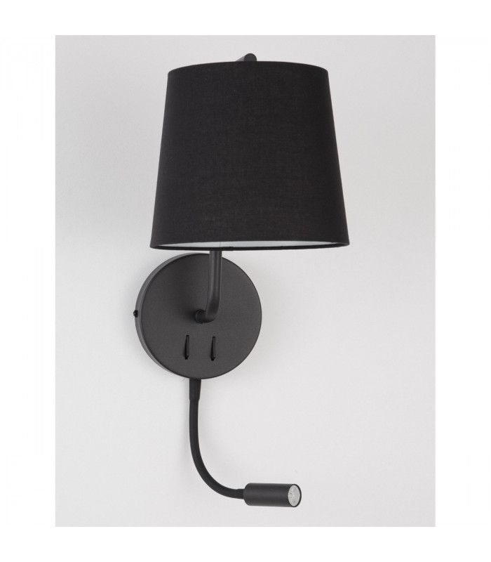 Sage Reading Light Black Aluminium Black Fabric Shade Switched LED E27 LED 1x3W 190Lm 220 Volt-4