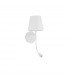 Nia Reading Light White Metal White Fabric Shade Switched LED 3W 3000K 180Lm LED E14-1