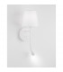 Nia Reading Light White Metal White Fabric Shade Switched LED 3W 3000K 180Lm LED E14-6
