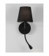 Nia Reading Light Black Metal Black Fabric Shade Switched LED 3W 3000K 180Lm LED E14-3