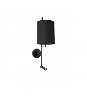 Yama Reading Light Black Fabric Shade Black Aluminium Adjustable - Switched LED 3W 210Lm 3000K LED E27-1