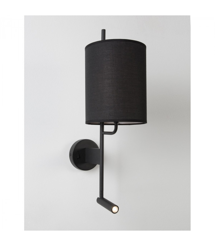 Yama Reading Light Black Fabric Shade Black Aluminium Adjustable - Switched LED 3W 210Lm 3000K LED E27-3