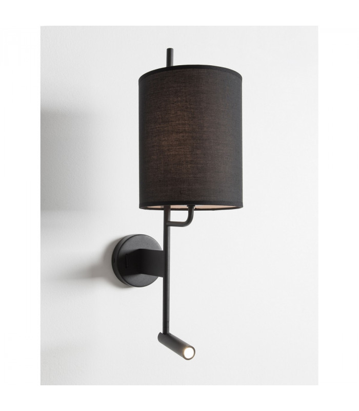 Yama Reading Light Black Fabric Shade Black Aluminium Adjustable - Switched LED 3W 210Lm 3000K LED E27-4