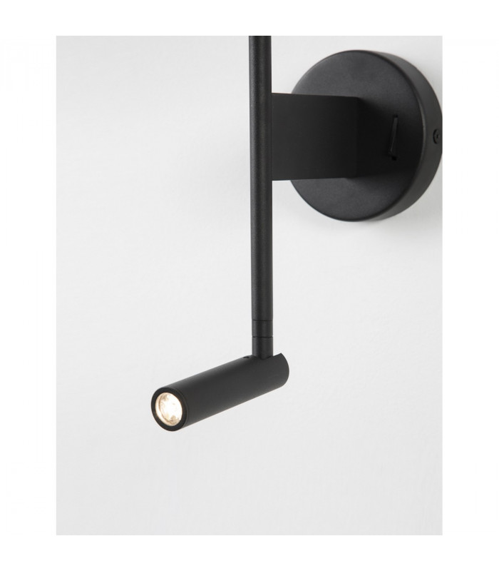 Yama Reading Light Black Fabric Shade Black Aluminium Adjustable - Switched LED 3W 210Lm 3000K LED E27-5