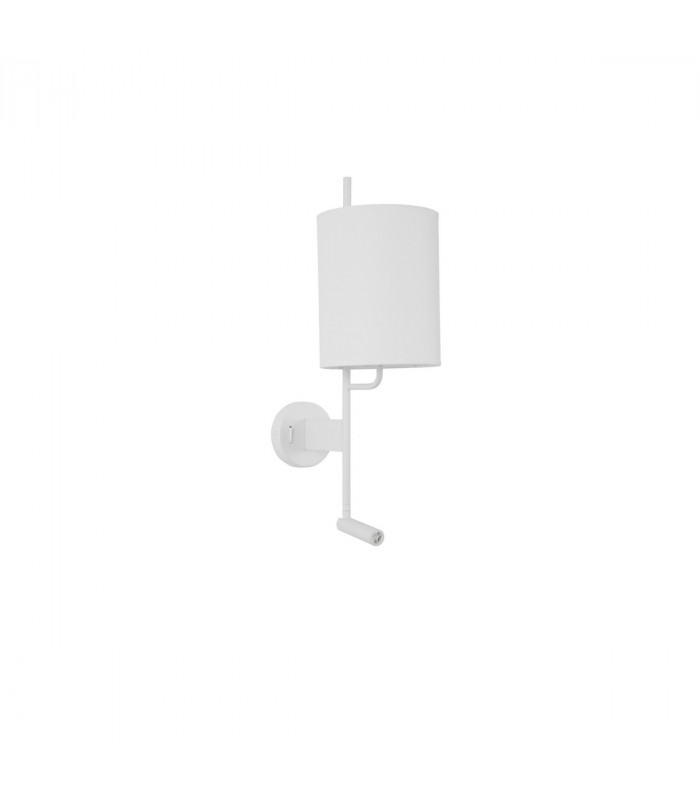Yama Reading Light White Fabric Shade White Aluminium Adjustable - Switched LED 3W 210Lm 3000K LED E27-1