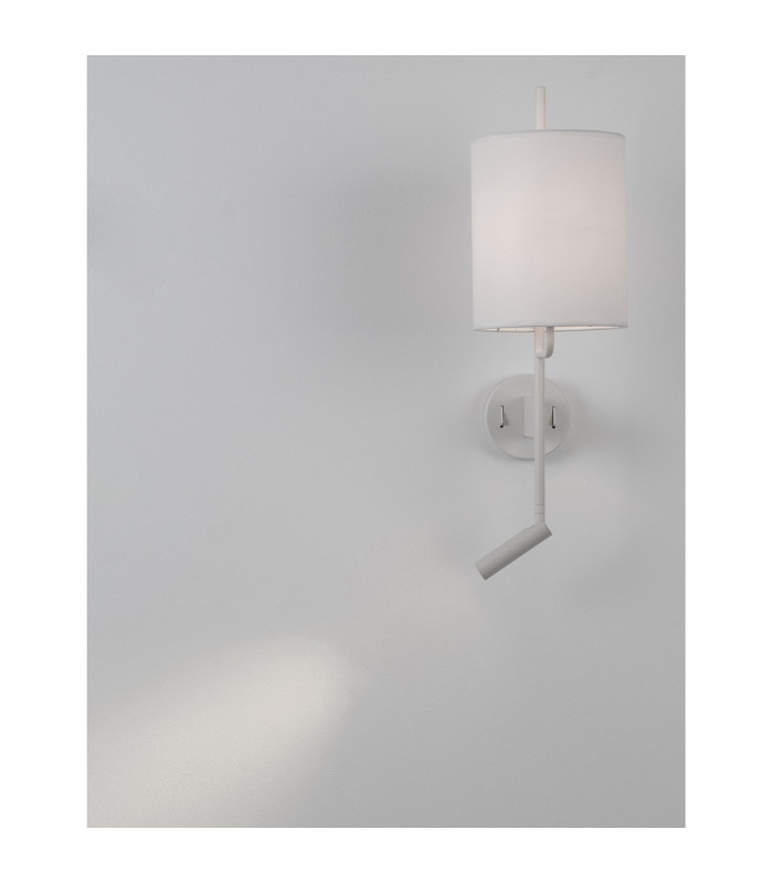 Yama Reading Light White Fabric Shade White Aluminium Adjustable - Switched LED 3W 210Lm 3000K LED E27-2