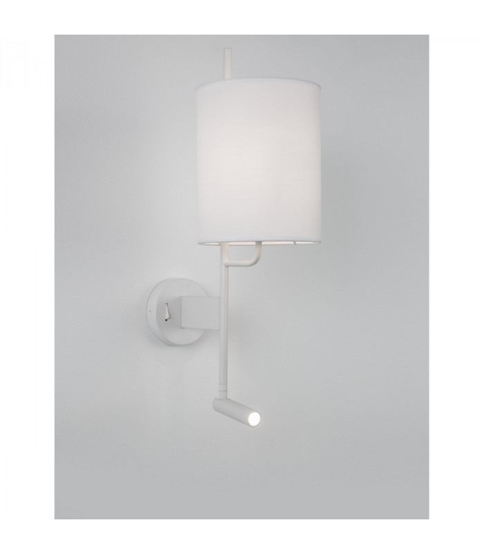 Yama Reading Light White Fabric Shade White Aluminium Adjustable - Switched LED 3W 210Lm 3000K LED E27-3