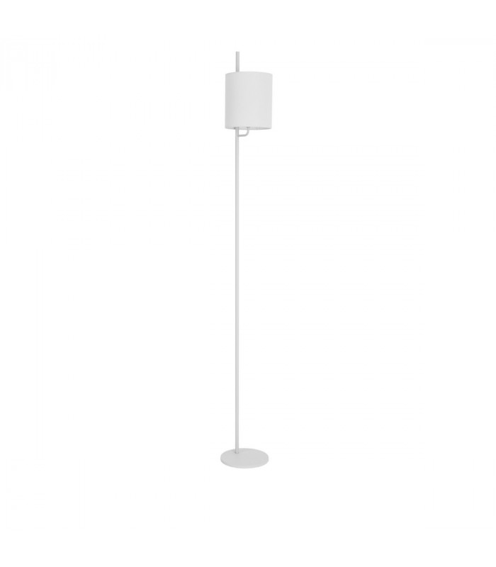 Yama Floor Lamp with Shade White Fabric Shade White Aluminium Switched LED E27-1