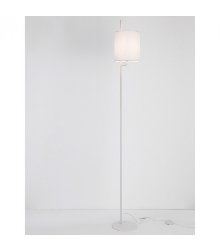 Yama Floor Lamp with Shade White Fabric Shade White Aluminium Switched LED E27-2