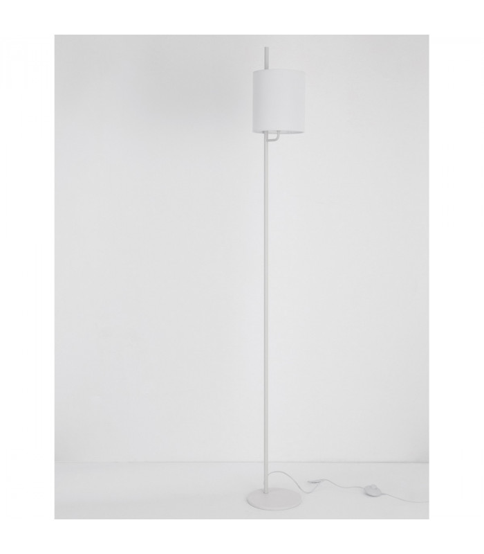 Yama Floor Lamp with Shade White Fabric Shade White Aluminium Switched LED E27-3
