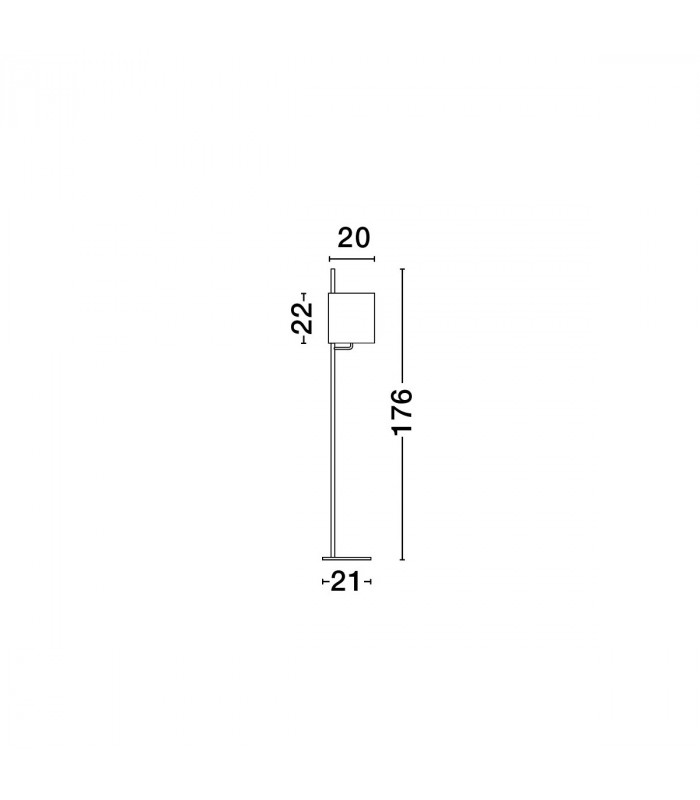 Yama Floor Lamp with Shade White Fabric Shade White Aluminium Switched LED E27-7