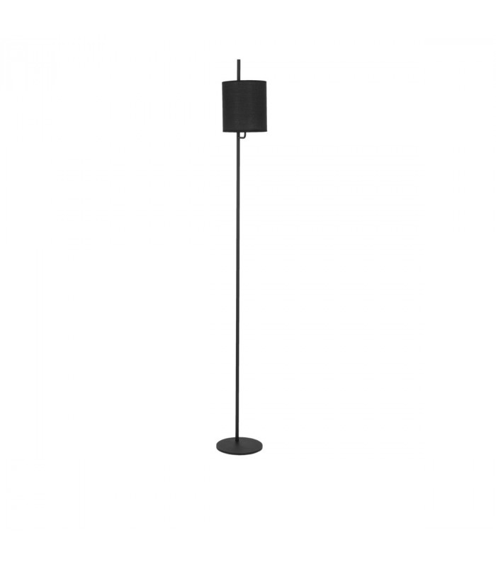 Yama Floor Lamp with Shade Black Fabric Shade Black Aluminium Switched LED E27-1